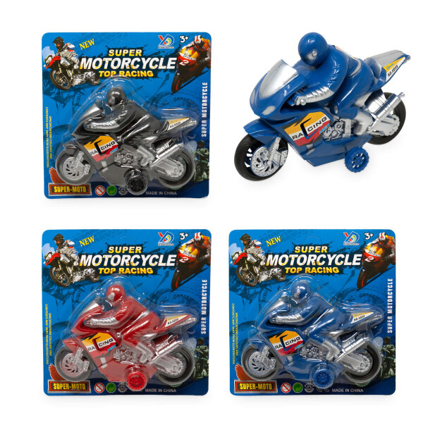 Spielzeug Motorrad mit Rückzug - blau