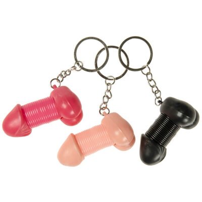 Schlüsselanhänger Penis mit Spiralfunktion -...