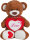 Teddy mit Herz "Love" und gepunktetem Halstuch - verschiedene Größen