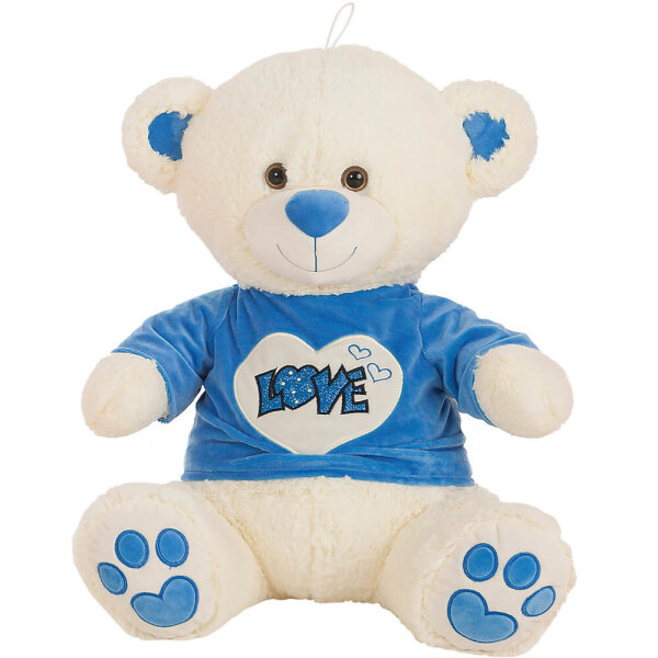 XL Teddy blaues T-Shirt "Love" - ca. 70 cm