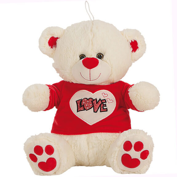 Teddy mit T-Shirt "Love" rot - verschiedene Größen