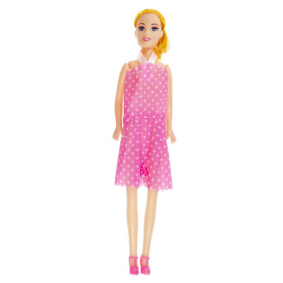 Puppe Juliette mit beweglichen Armen und Beinen rosa Kleid