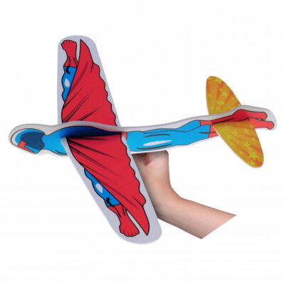 Flieger Styropor groß Superhelden "blau-rot"