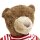 Teddy sitzend mit Strickpulli in rot und wei&szlig; - ca. 70 cm