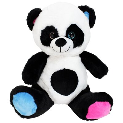 Panda Plüschtier sitzend mit bunten Augen - ca. 38 cm