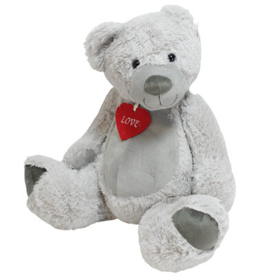 grauer Teddy mit kleinem Herz - ca. 42 cm