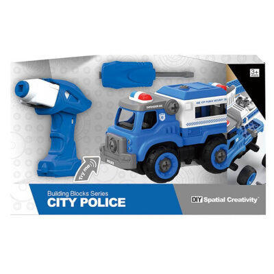 Polizeiauto Kinderspielzeug zum Selberzusammenbauen