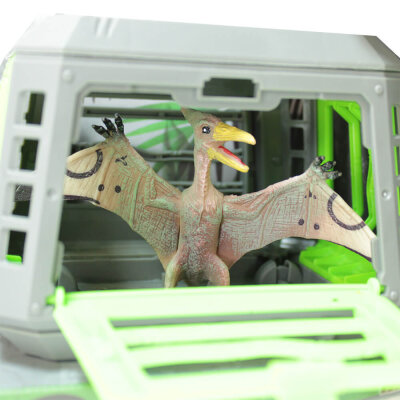 Geländewagen mit Dinosaurier Anhänger