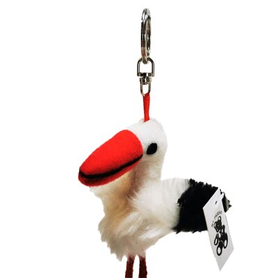 B-Ware Schlüsselanhänger Storch aus Plüsch