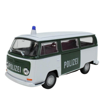 Polizeibus Spielzeug T2 1972 mit Rückzug - ca. 12 cm