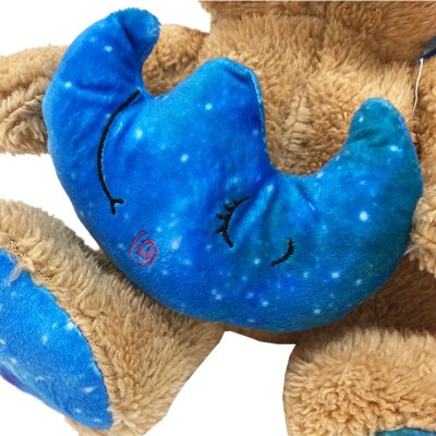 Schlafender Teddy mit Mütze - 2fach sortiert - ca. 25 cm