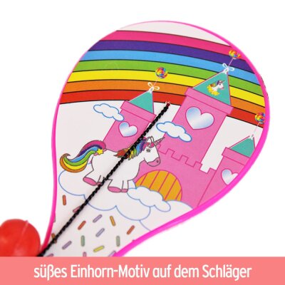 Einhorn Mini Paddelball Spiel Mitgebsel - ca. 12,5 cm