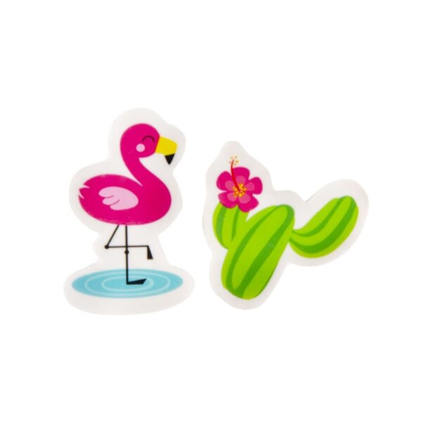 Radiergummi 2er Set - Flamingo und Kaktus