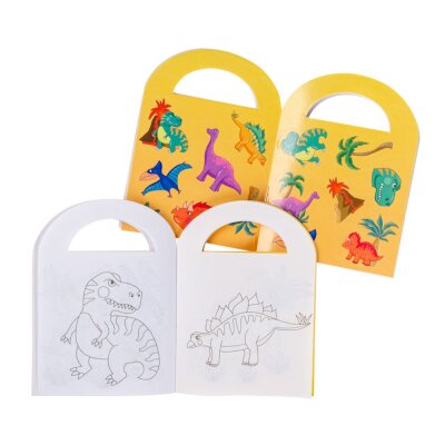 Mini Malbuch Dinosaurier zum Ausmalen inkl. Sticker