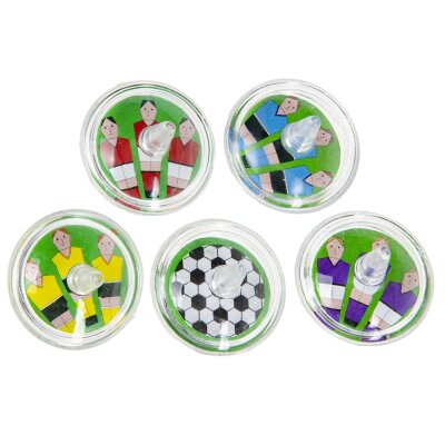 Fußball Kreisel aus Kunststoff "12er Pack" - ca. 3,5 cm