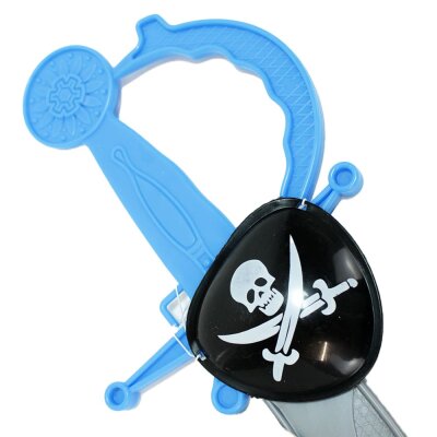 Piratenset mit Piratensäbel und Augenklappe - 4fach sortiert