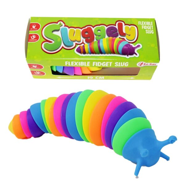 Regenbogenschnecke Fidget Slug Spielzeug Sluggely