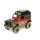 Spielzeug Jeep mit Wohnwagen-Anhänger und Friktionsmotor - ca. 9 - 13 cm