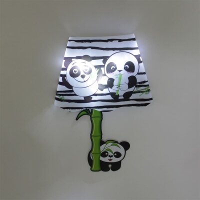 Wandsticker Kinderzimmer leuchtend "Pandabär" Lampe mit LED (inkl. Batterie)