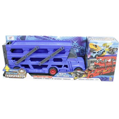 Auto Transporter Spielzeug mit 6 Fahrzeugen in LKW - 3fach sortiert - ca. 40 cm