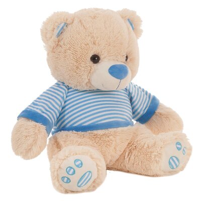 Teddy mit Shirt gestreift in hellblau - ca. 110 cm