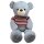 XXL Teddybär 120 cm mit T-Shirt gestreift - ca. 120 cm
