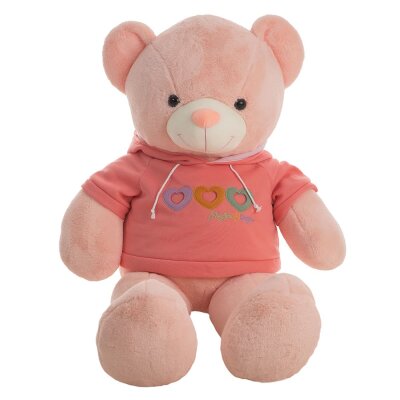 Teddy mit Pullover rosa und braun - 2fach sortiert - ca. 100 cm