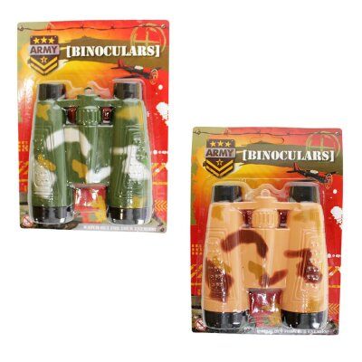 Spielzeug Fernglas Armee auf Blisterkarte - dunkelgrün & sandfarbend - ca. 14,5 cm