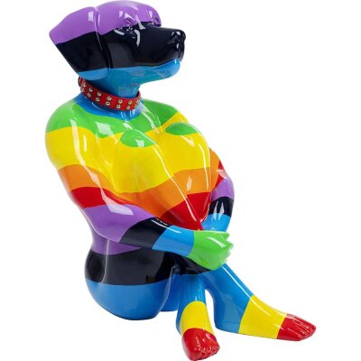 Deko Hund XXL "Sitting Dog" Regenbogen - ca. 80 cm