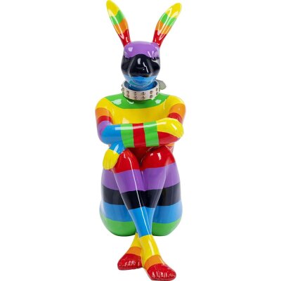 Deko Figur Hase "Sitting Rabbit" Regenbogen - ca. 80 cm