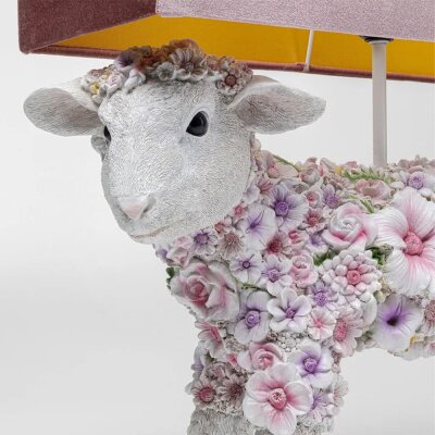 Schaf Lampe Tischleuchte "Flower Sheep" - ca. 64 cm