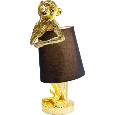Tischlampe Affe gold & schwarz - ca. 56 cm