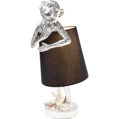 Stehlampe Affe silber mit schwarzem Schirm - ca. 56 cm