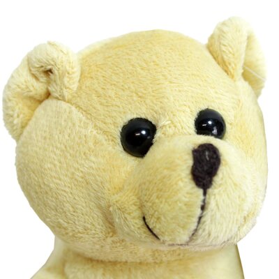 Kleiner Teddy mit Herz mit Karomuster - ca. 14 cm