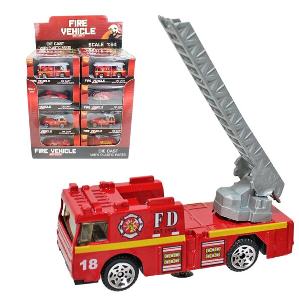 Feuerwehr Spielzeugautos und Hubschrauber - Verhältnis 1:64