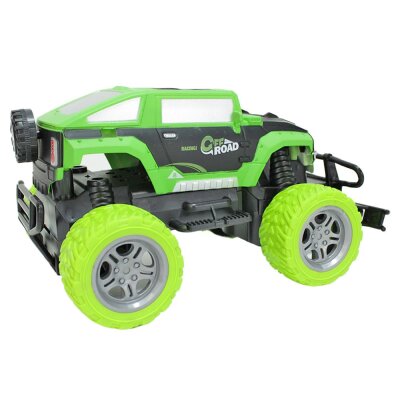 Ferngesteuerter Monster Truck grün mit Lenkrad-Fernbedienung - 1:20