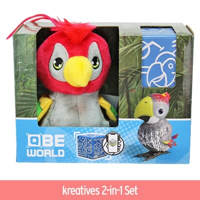 Papagei Plüschtier klein in Box - ca. 11 cm