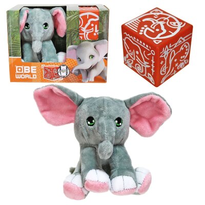 Elefant Plüschtier Box - ca. 11 cm großes Stofftier
