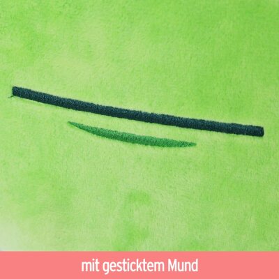 Plüschkissen grün mit Gesichtsmotiv - ca. 32 cm