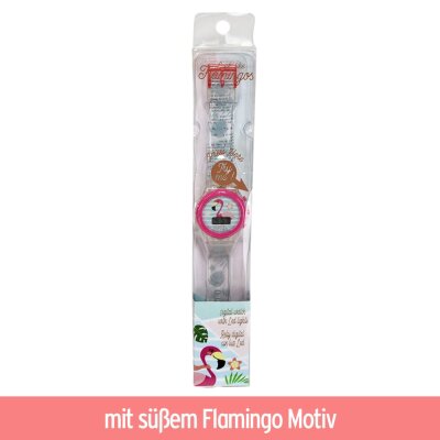 Digitale Flamingo Armbanduhr mit LED für Kinder