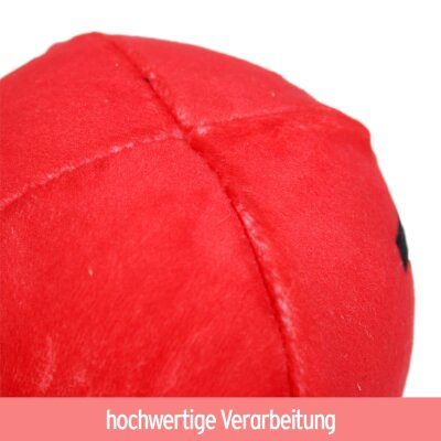Wütender Smiley Ball aus Plüsch rot - ca. 9 cm