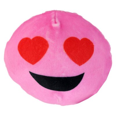 rosa Plüsch Ball mit verliebten Emoji Smiley - ca. 9 cm