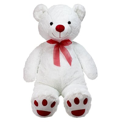 Großer weißer Teddybär mit roter...