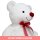 Großer weißer Teddybär mit roter Schleife - ca 100 cm