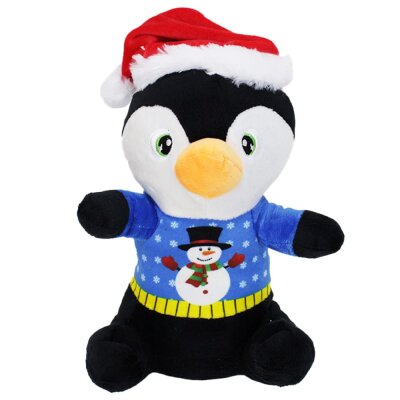 Plüschtier Pinguin im Weihnachts-Look - ca. 25 cm