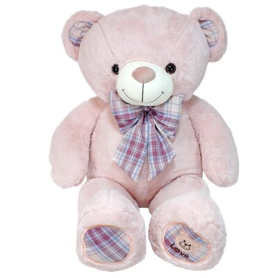 Rosa Teddybär groß mit Schleife - ca. 100 cm