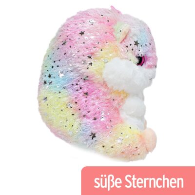 Regenbogen Hamster Kuscheltier klein mit Sternchen - ca. 25 cm