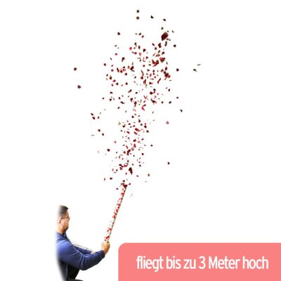 Konfettikanone Herzen rot XXL "Hochzeit & Liebe" - ca. 80 cm