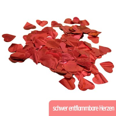 Konfettikanone Herzen rot XXL "Hochzeit & Liebe" - ca. 80 cm