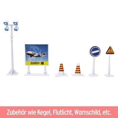 Flughafen Spielset Airport Spielzeug inkl. Fahrzeuge - 11-teilig